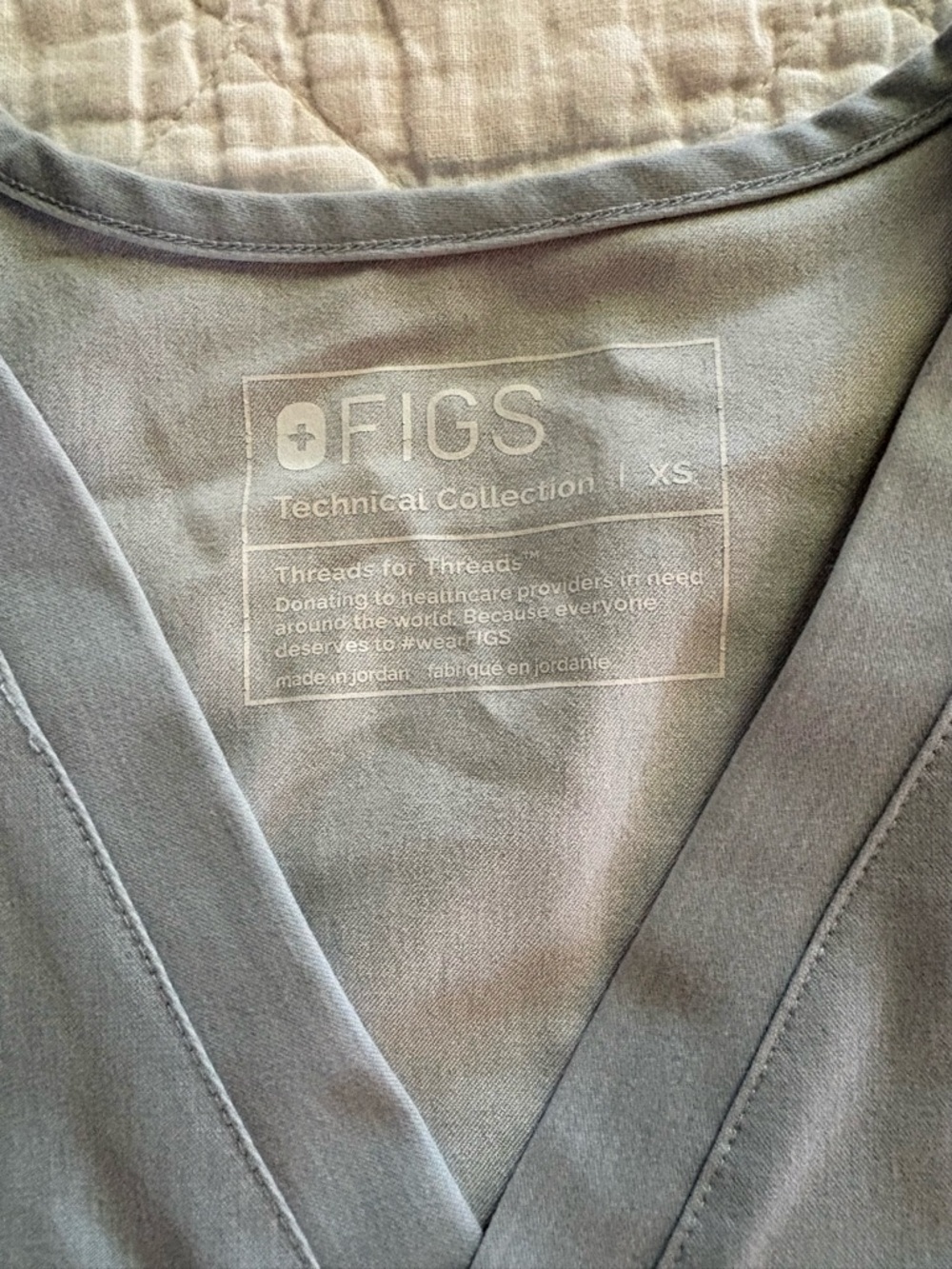 FIGS Technical Collection V-Neck Scrub Top and Pants in Chambray